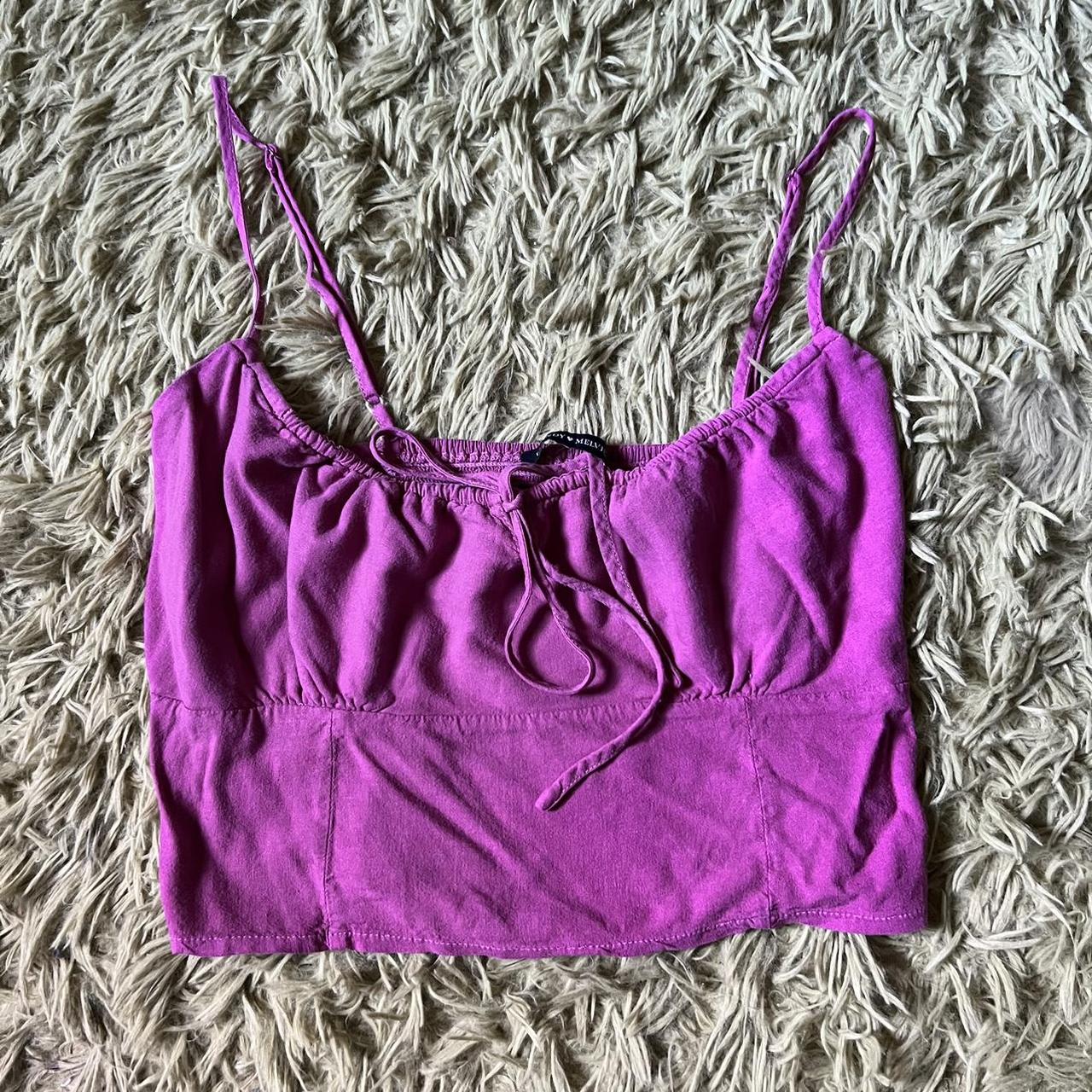 brandy melville hot pink jennifer tank! you tie it... - Depop