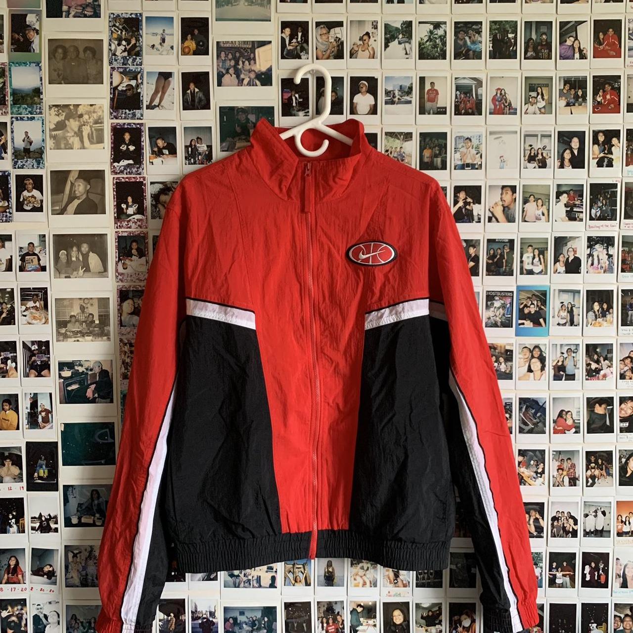 red and black nike coat