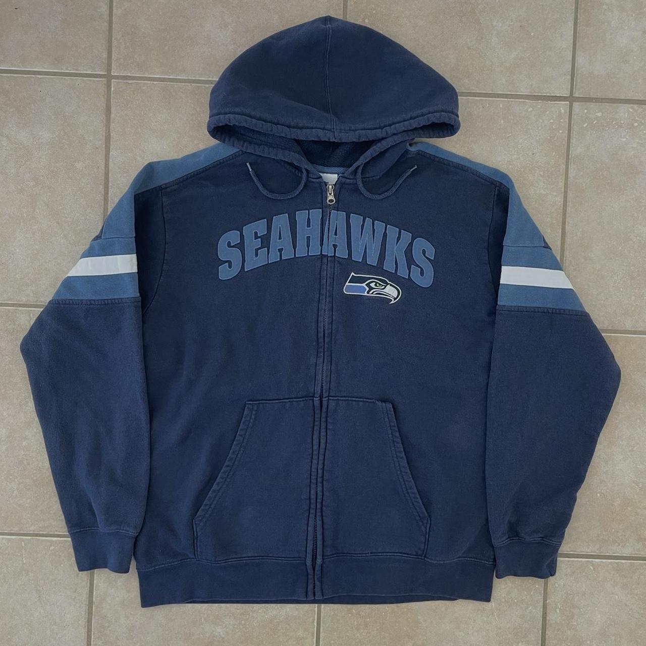 Vintage NFL Seattle Seahawks Hoodie Blue Medium 