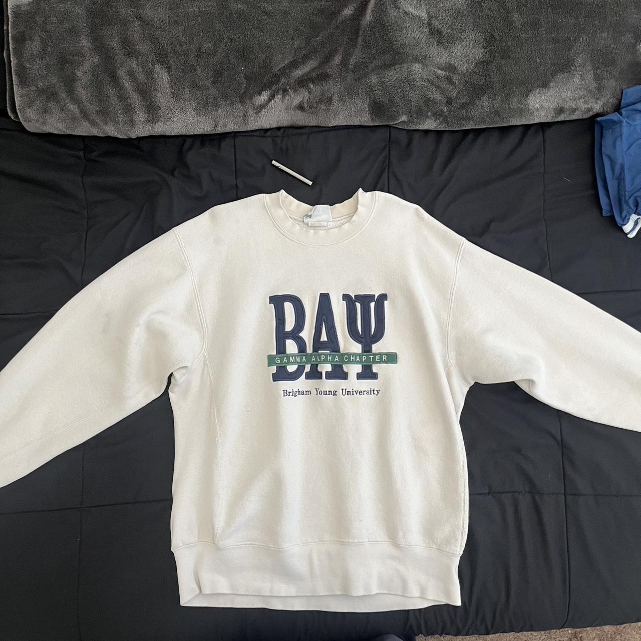 BYU crew neck sweat shirt heavy cotton. Has a light... - Depop