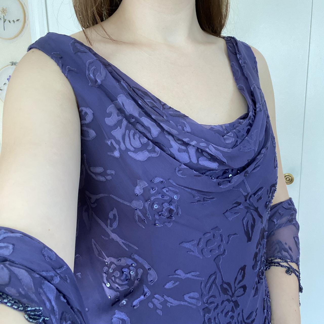 Alex Evenings Women's Purple and Blue Dress (5)