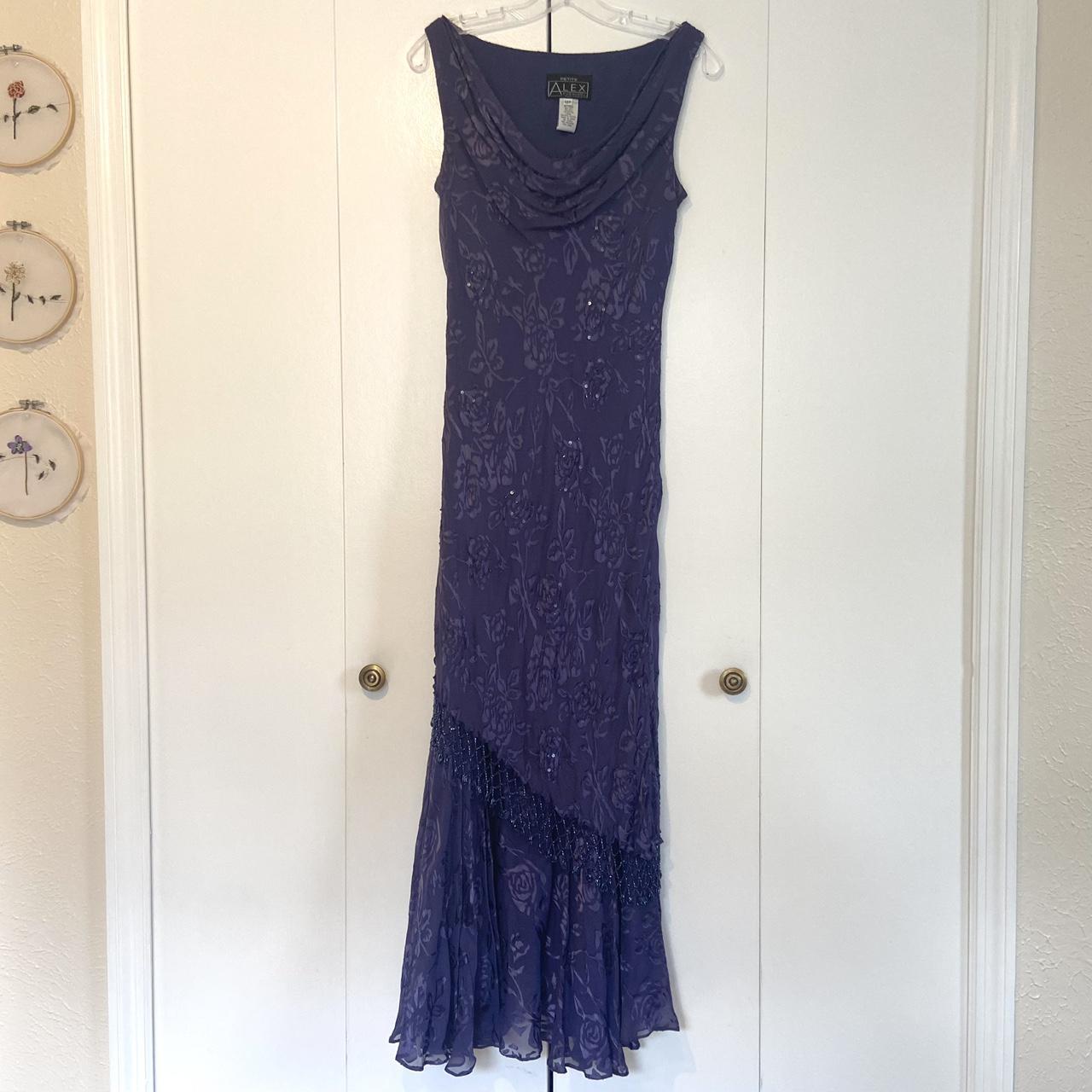 Alex Evenings Women's Purple and Blue Dress (8)