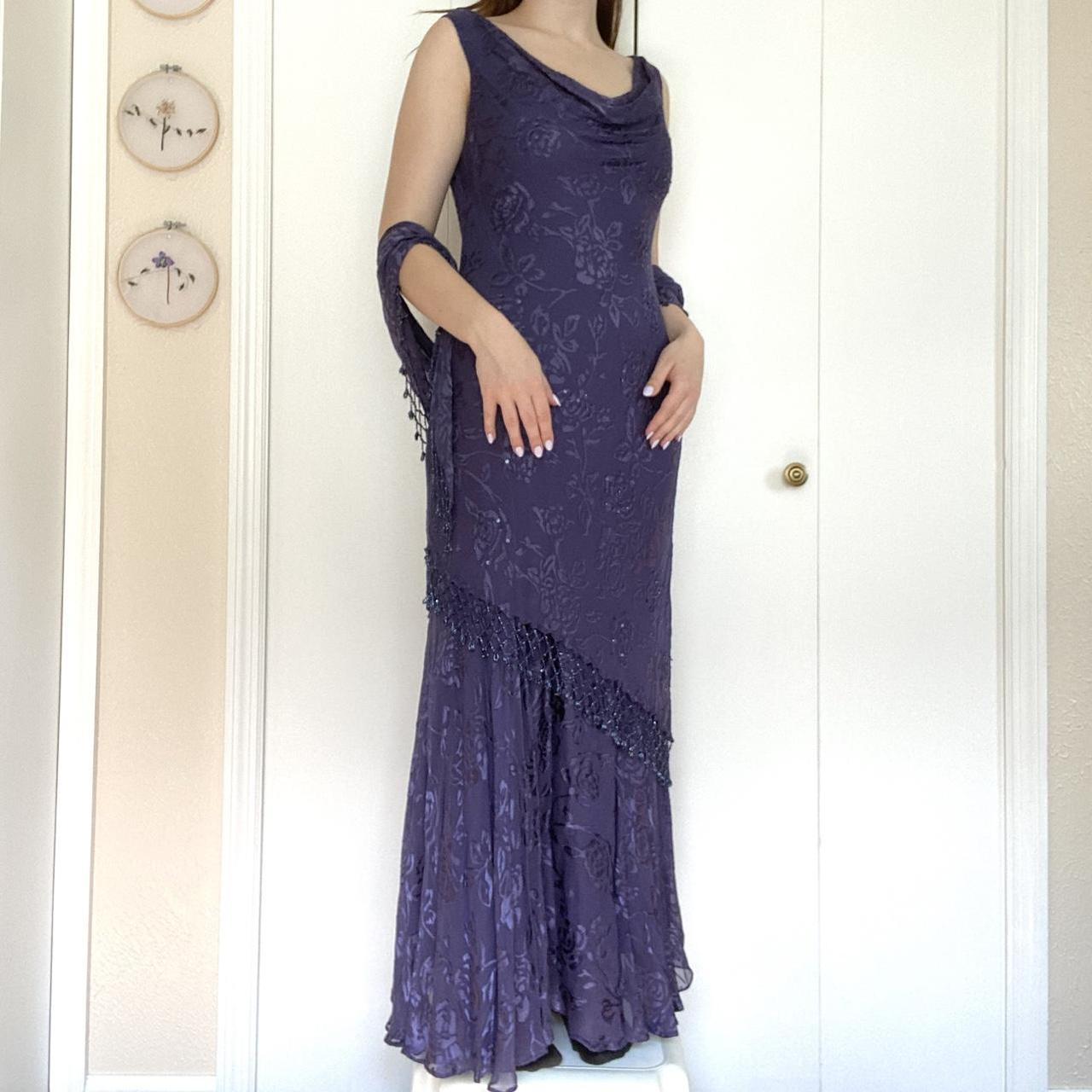 Alex Evenings Women's Purple and Blue Dress
