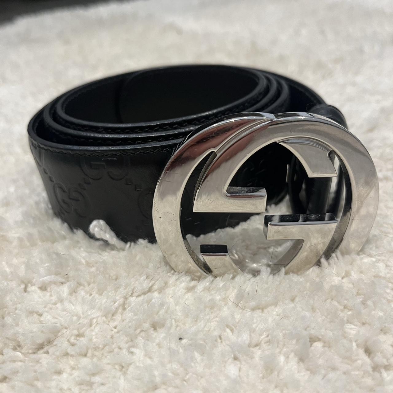 Authentic Gucci Belt - Black / Silver - Depop