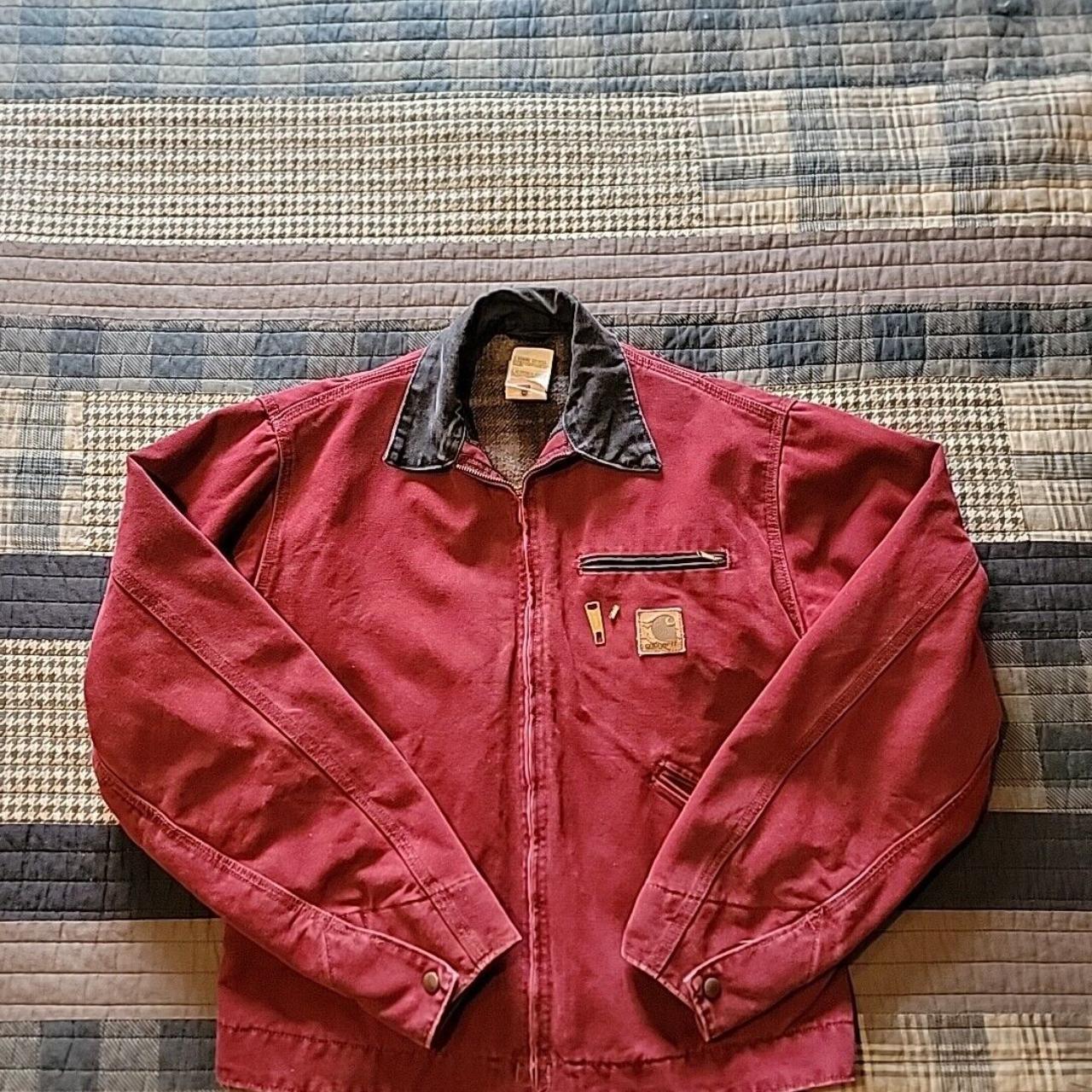 Vintage Carhartt Detroit purpurrote Canvas | Depop