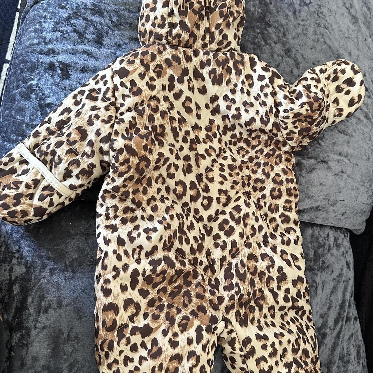 DKNY Jeans Baby Snowsuit Leopard Print,