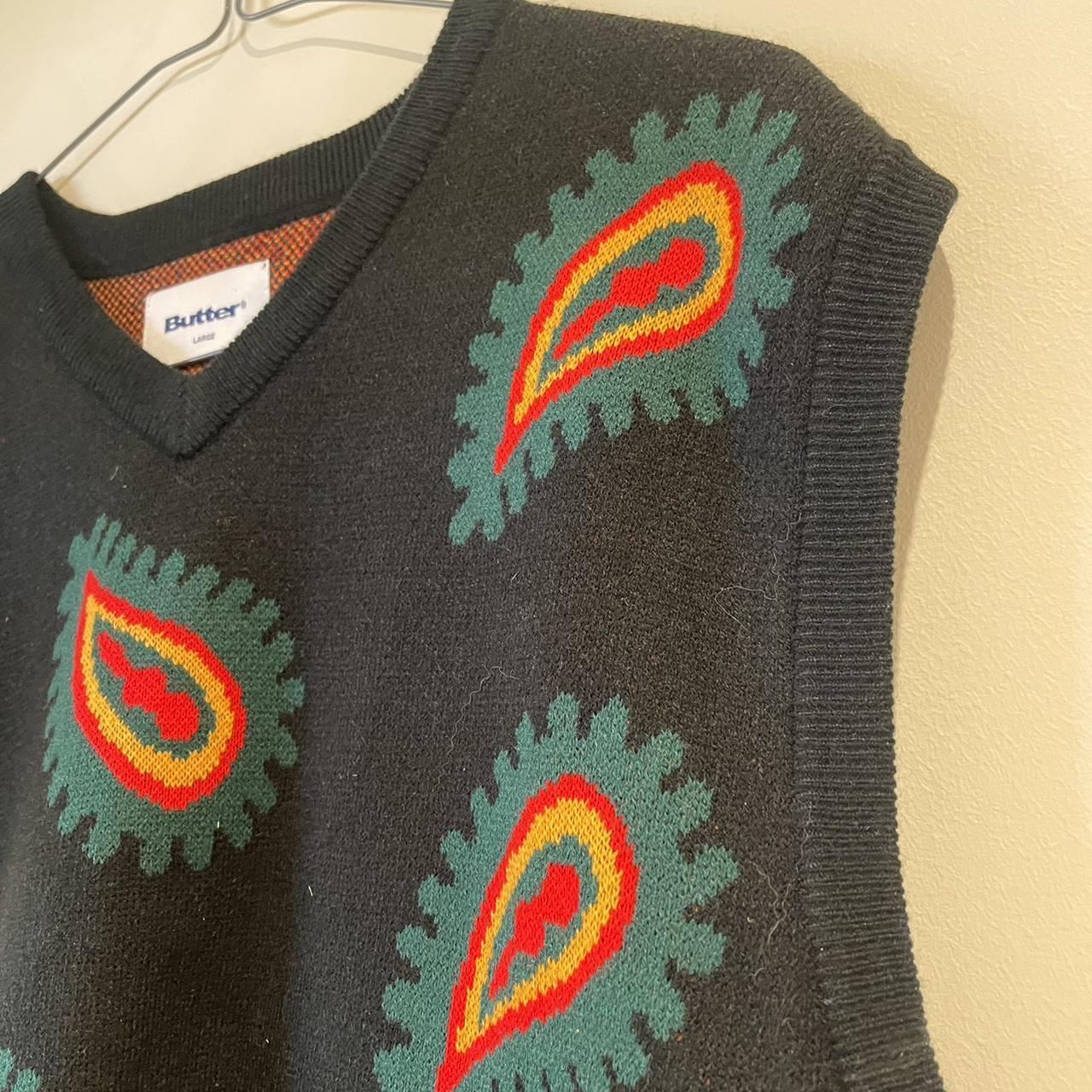 トップス butter goods paisley knit vest Butter Goods Paisley Knitted vest in L. Never worn, | Depop