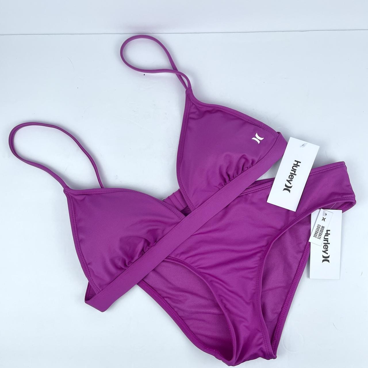 NWT Hurley 2 Piece Bikini Set Orch Size L *Bottoms... - Depop