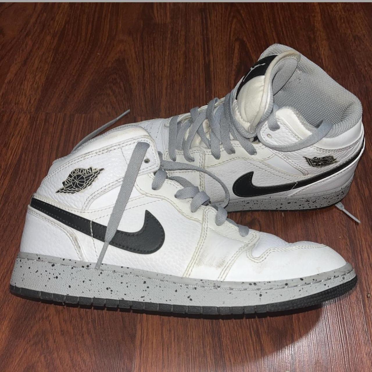 Air Jordan mid top “white cement” sneakers size Depop