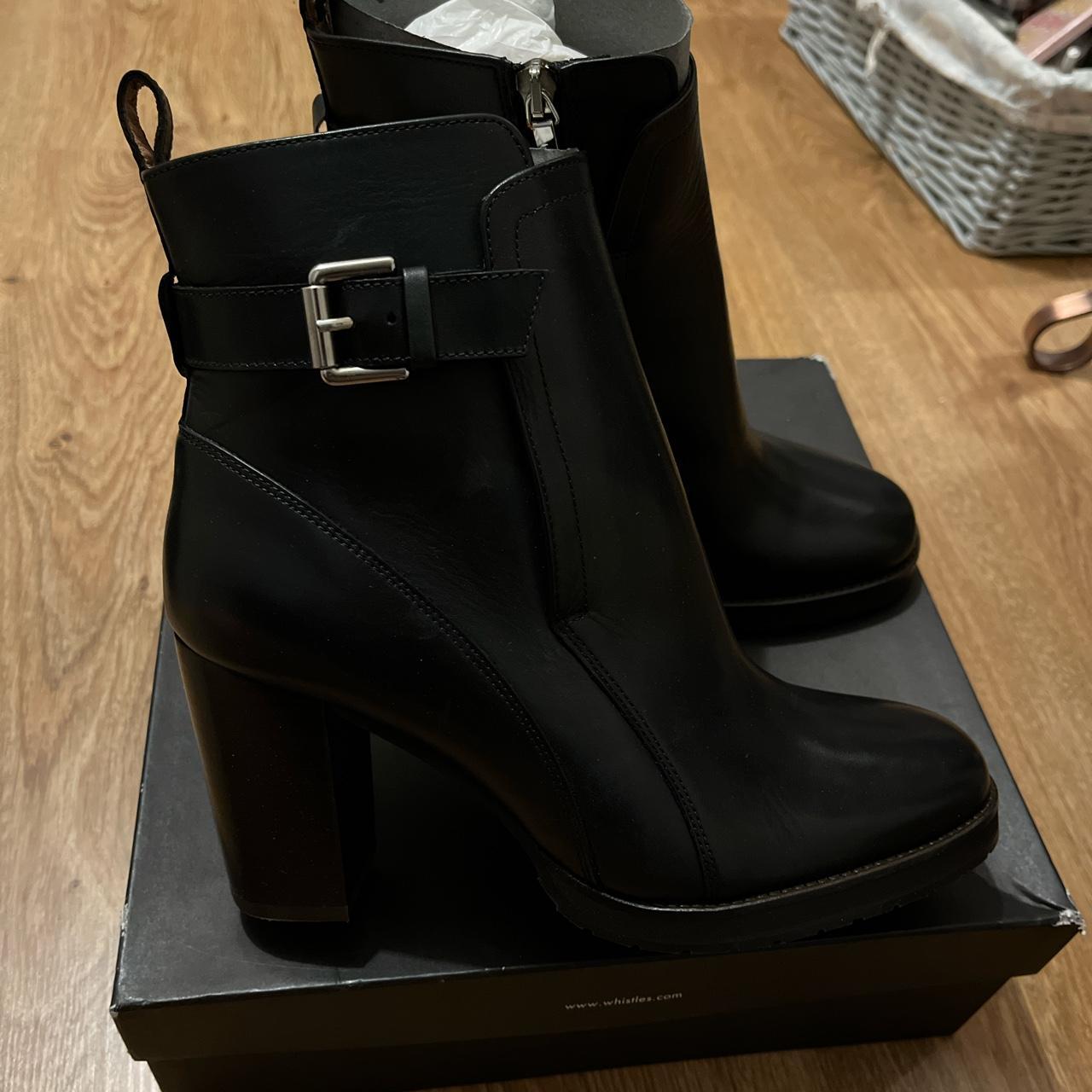 Brand new leather boots from whistles ankle black... Depop