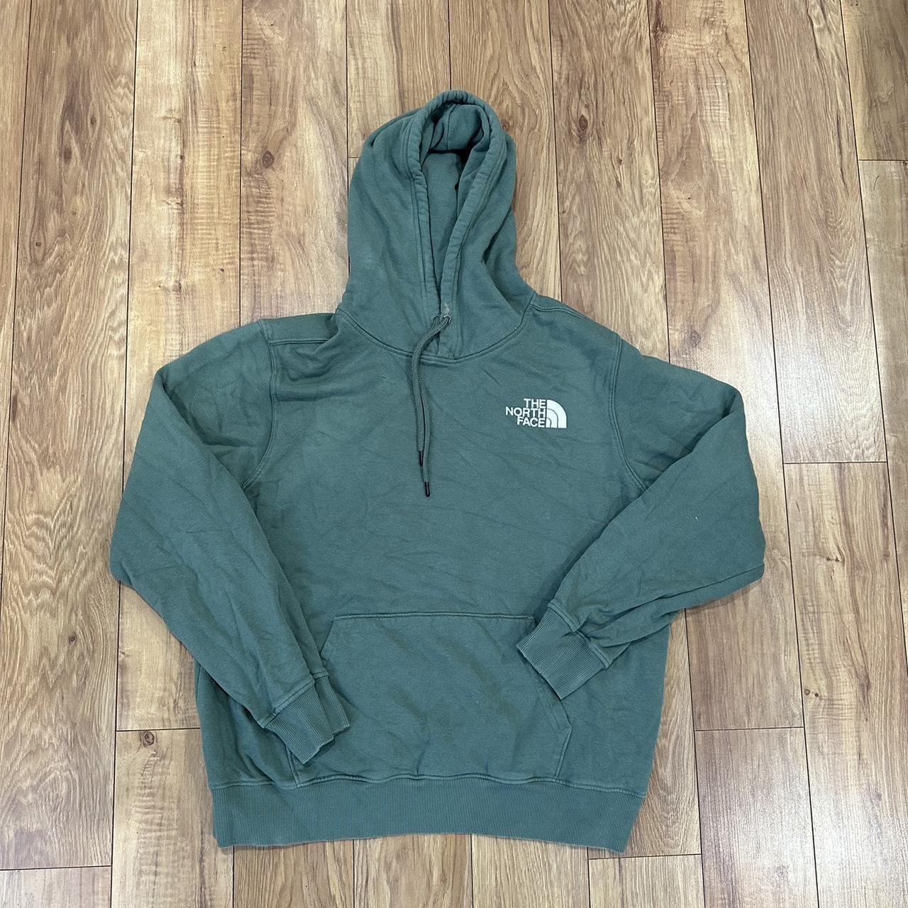 green north face hoodie bleach stain - Depop