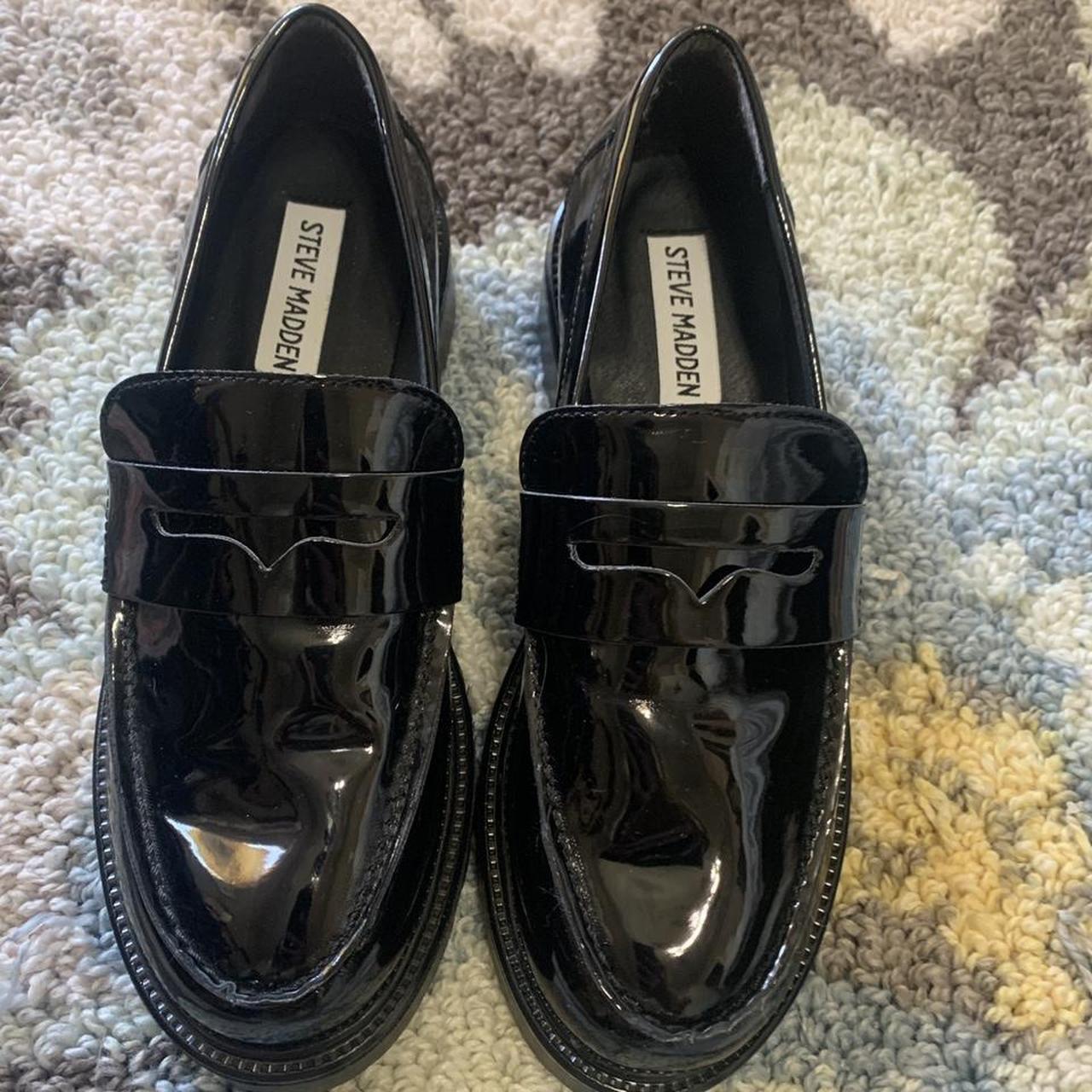 Steve Madden Women's Black Loafers Depop