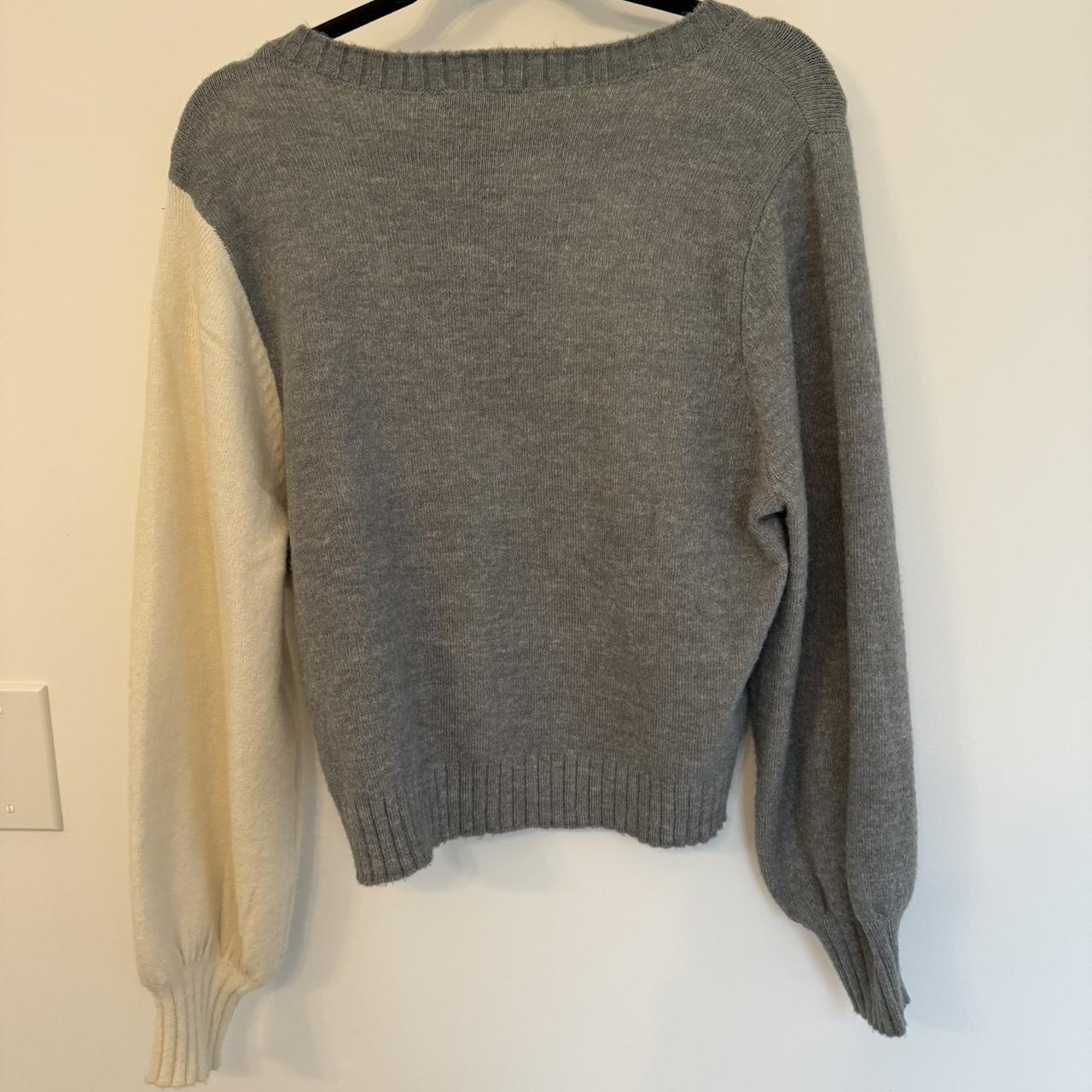 LOFT Lou and Grey Star V-Neck Sweater in White, Red, - Depop