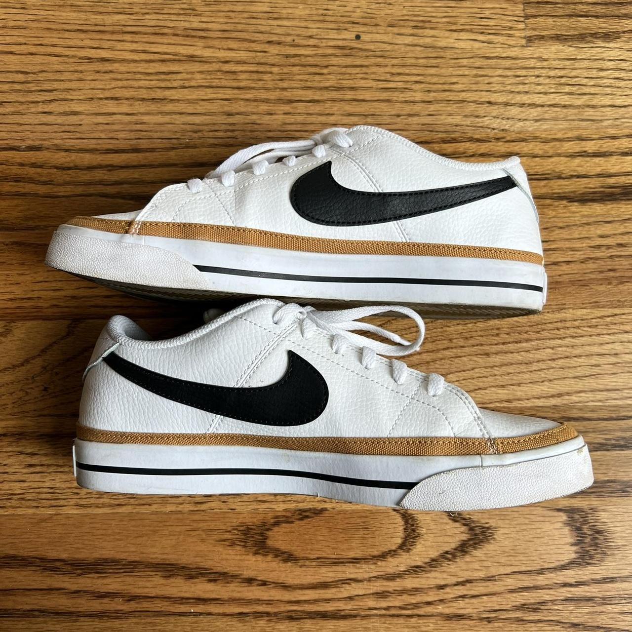 White and gold Nike sneakers - Depop