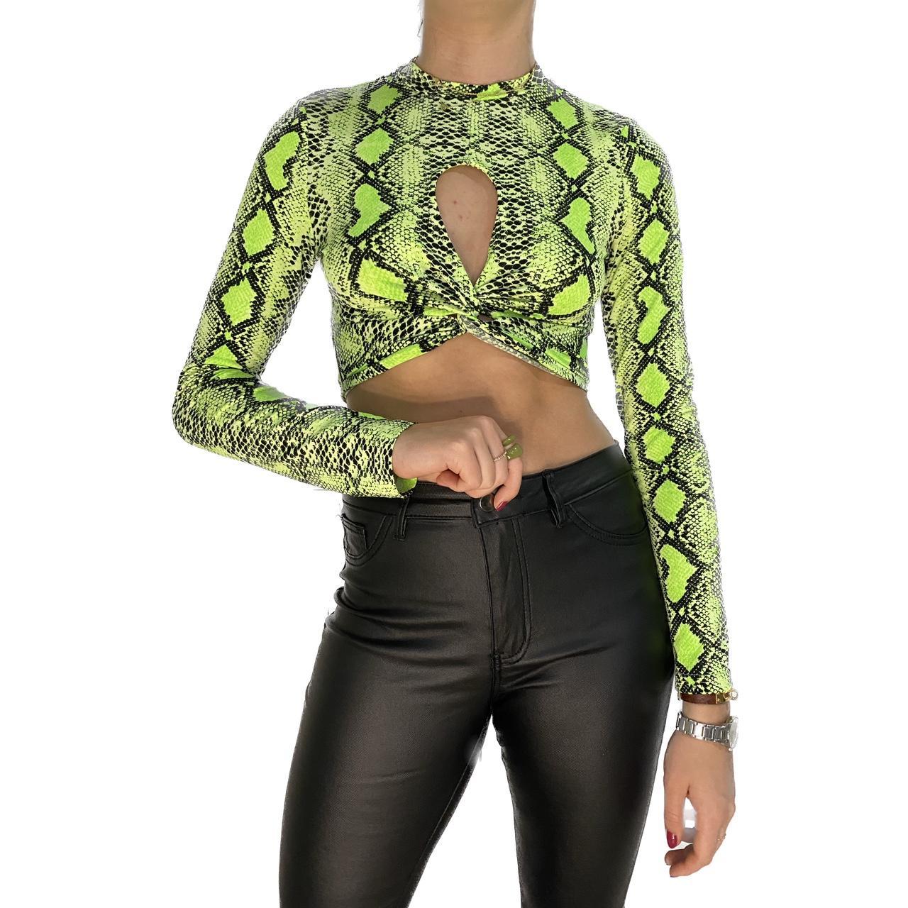 Neon snakeskin hot sale crop top