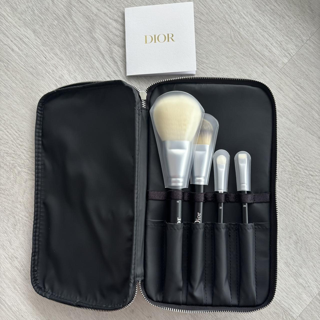 Dior makeup brush set with cosmetic bag. Limited... Depop