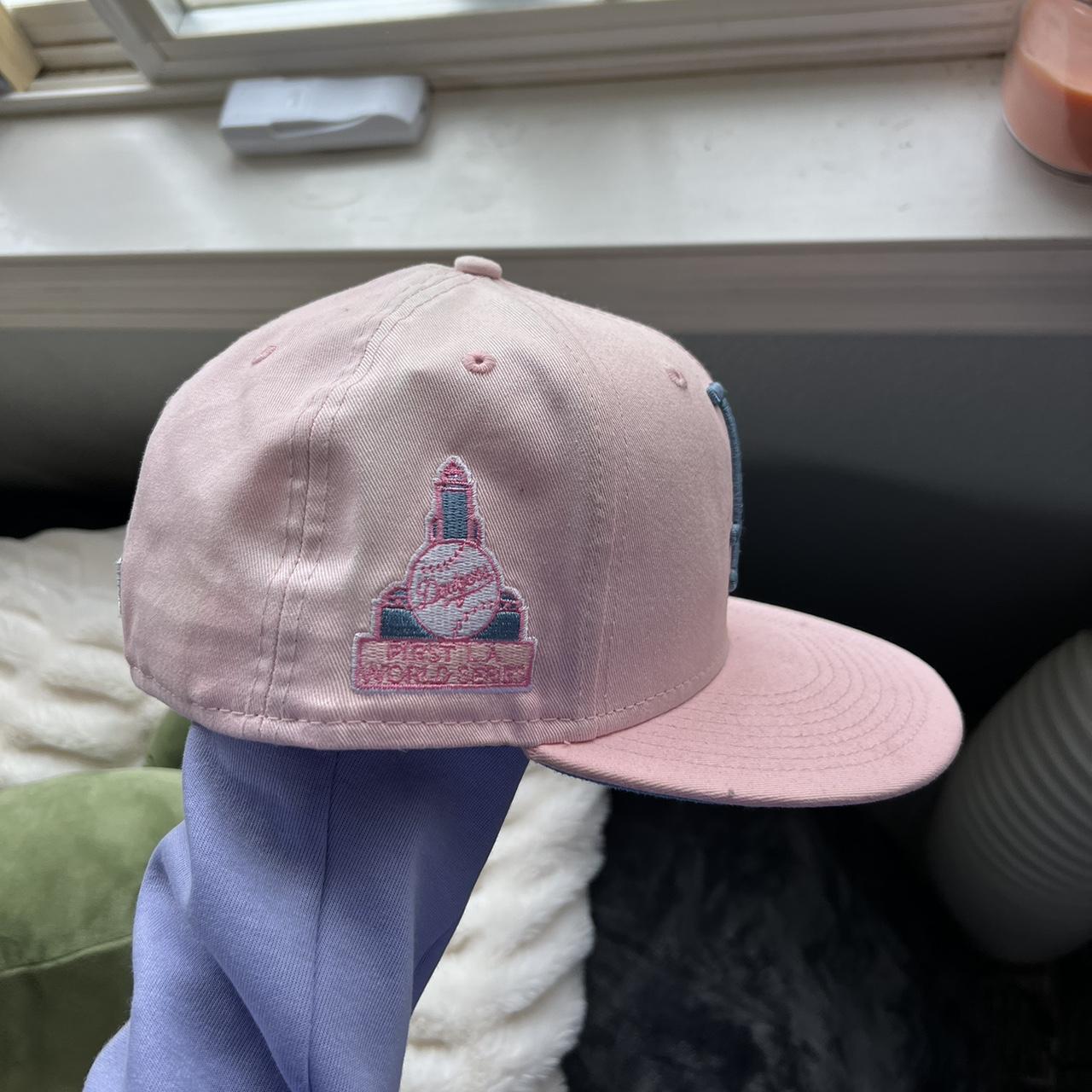 WORN ONCE Pink LA Dodgers Fitted Hat, Size: 7 3/8, DM