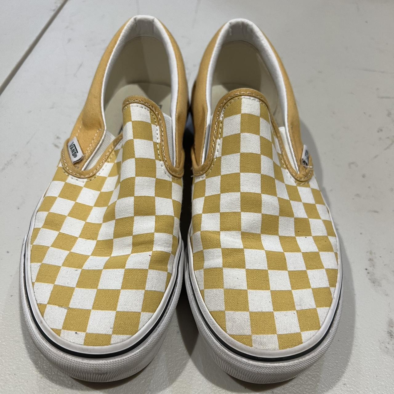 Vans Men's Yellow and White Trainers | Depop