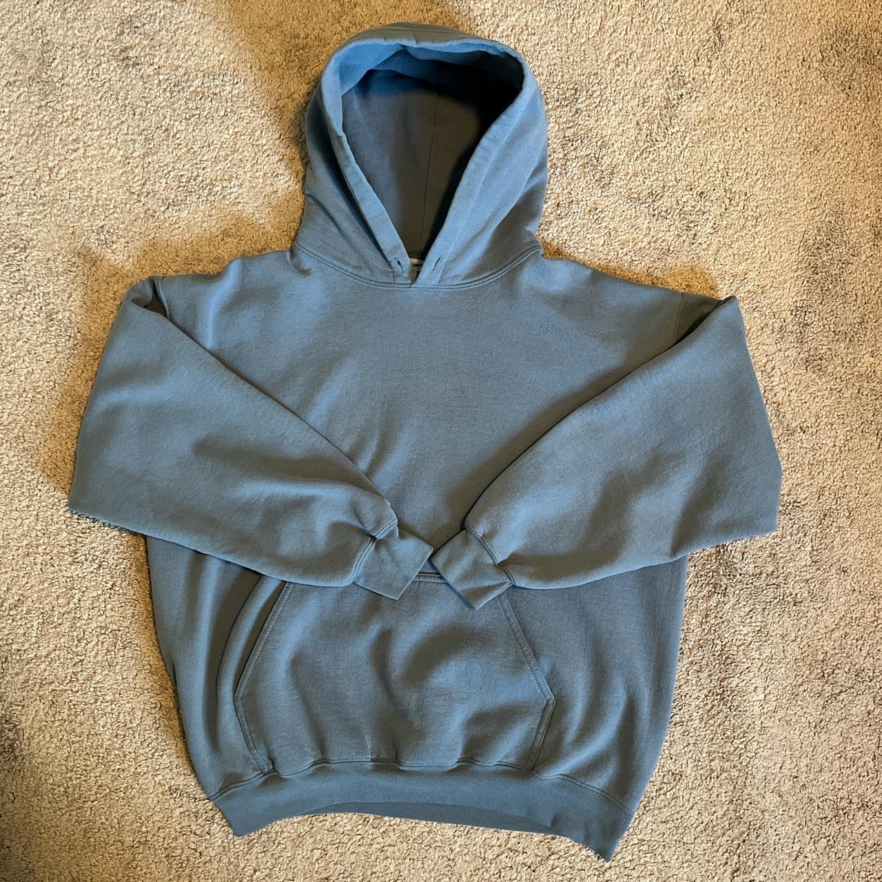 Gildan Men's Blue Hoodie | Depop