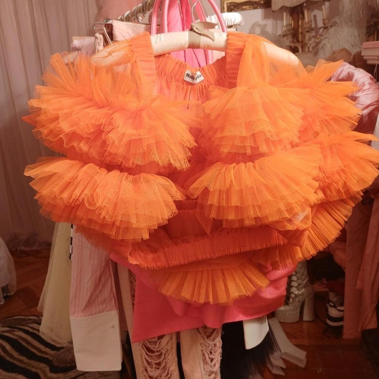 Molly Goddard FW 2018 ruffled orange tulle bolero.... - Depop