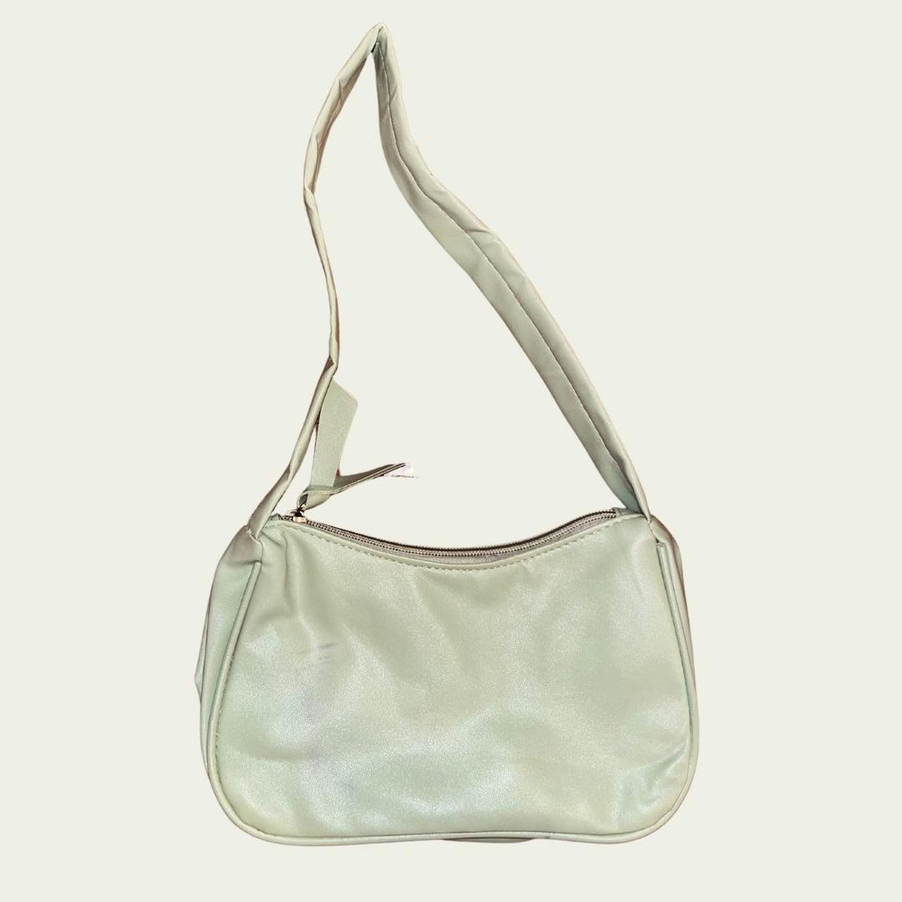 Green baguette shoulder bag Sage color No brand