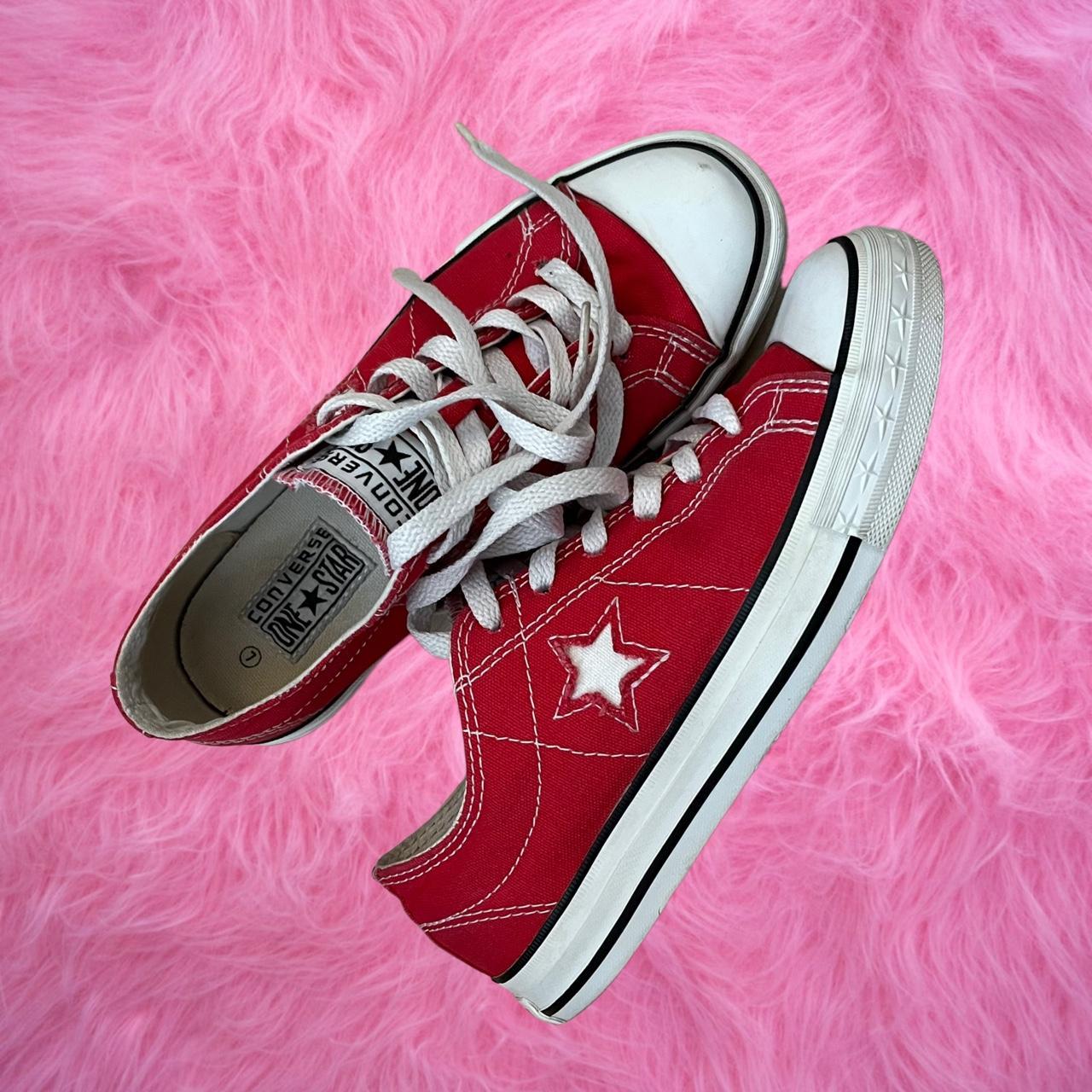 Converse Women's Red Trainers Depop