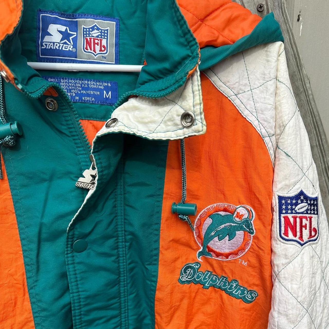 STARTER, Jackets & Coats, Vintage Miami Dolphins Nfl Starter Jacket  Pullover