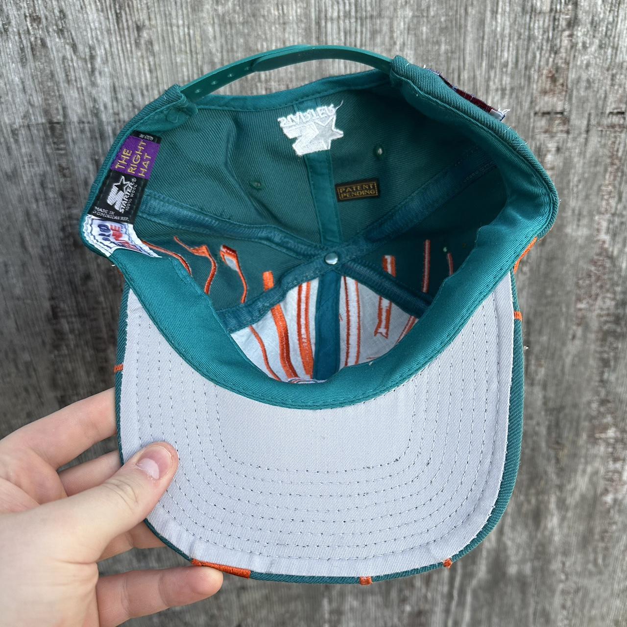 Vintage 90s RARE Miami Dolphins Starter Snapback Hat - Depop