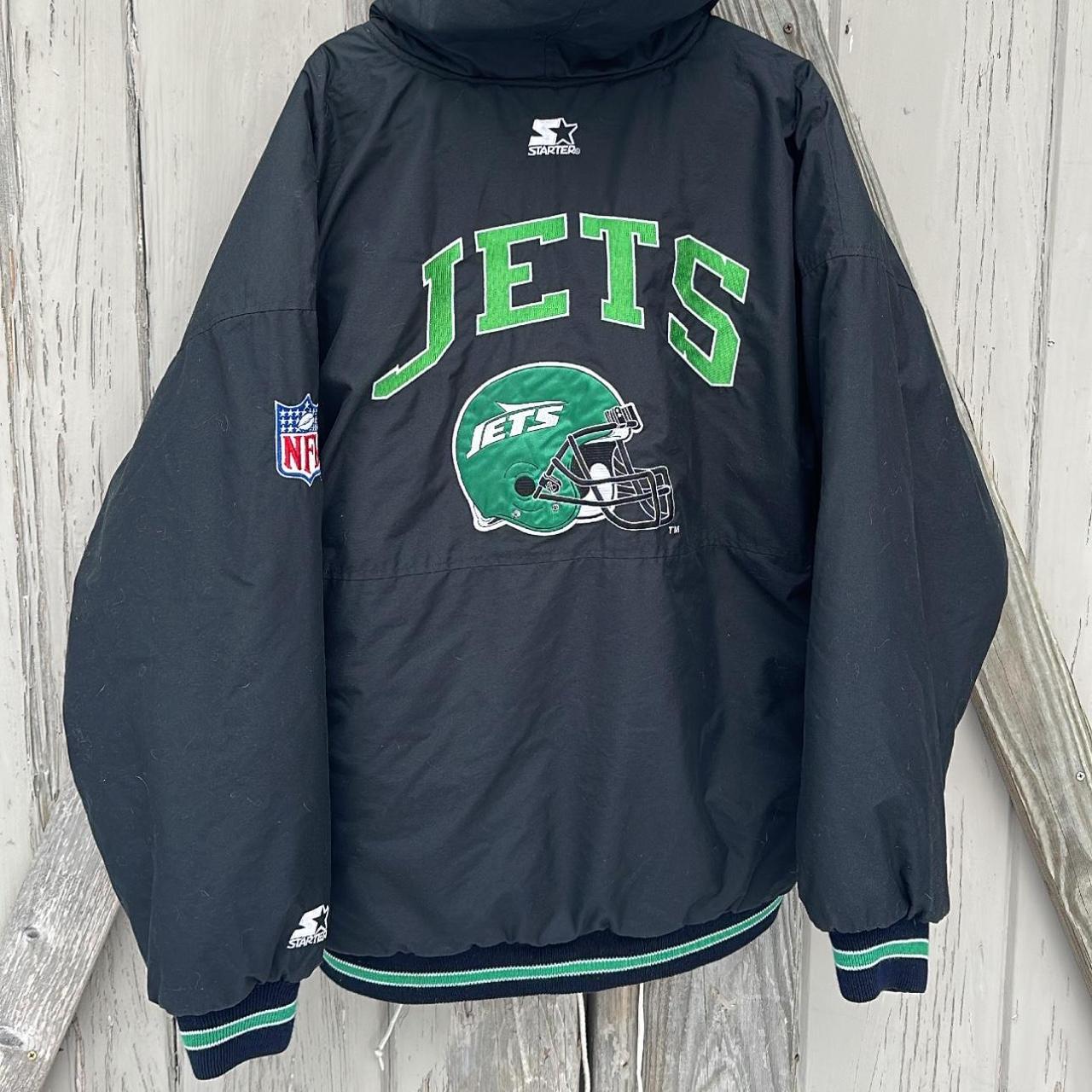 Vintage 90s New York Jets Starter Leather Jacket Mens Size 