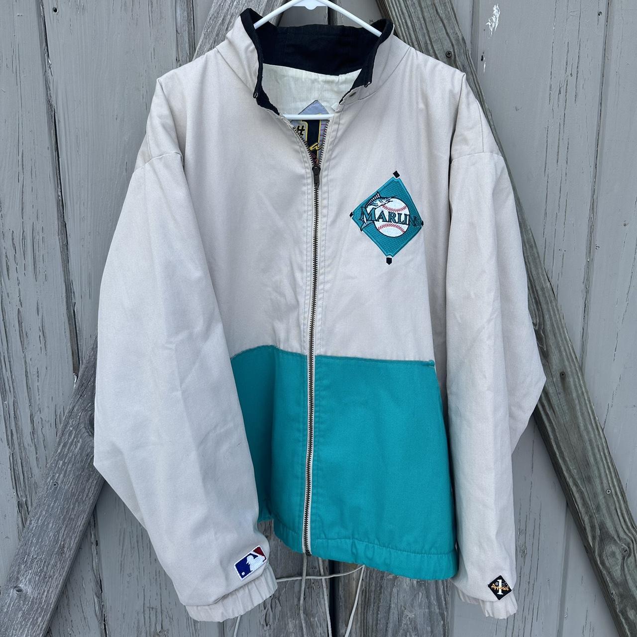 Vintage Starter Florida Marlins Teal 90s Baseball - Depop