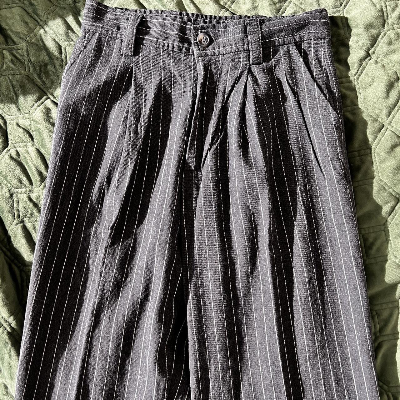 Black pinstripe pants from subdued Size xs Well... - Depop