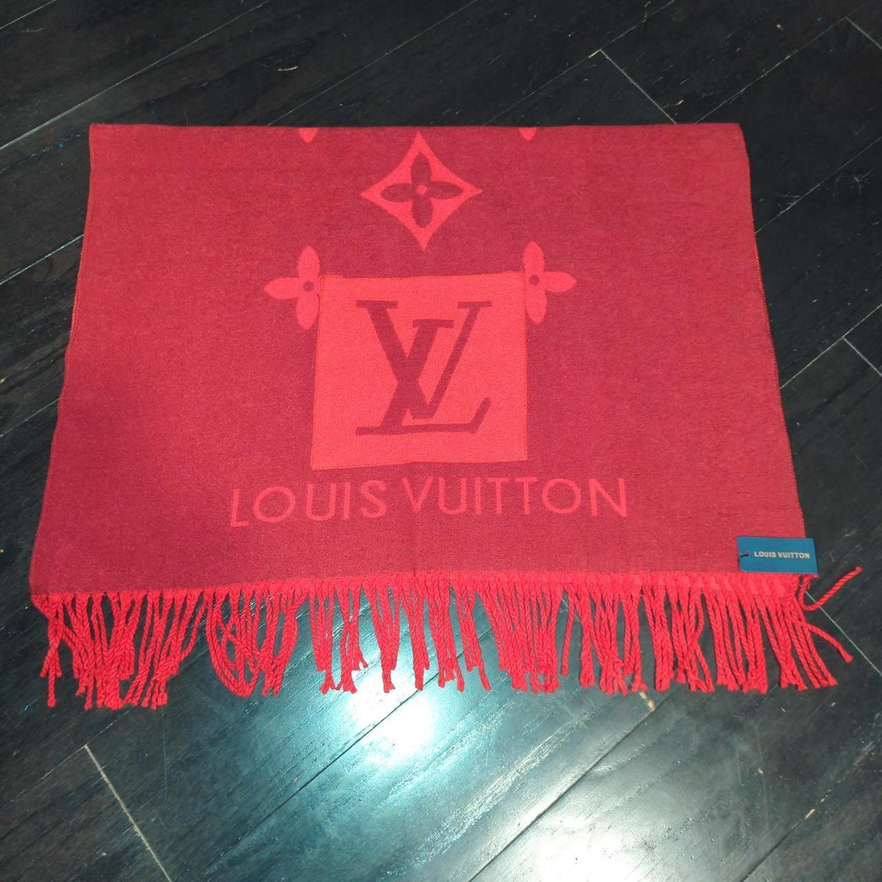 Louis Vuitton Black & Grey Cashmere Reykjavik Monogram Scarf