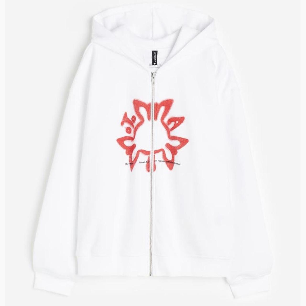 Rosalia Motomami White Zip Up Hoodie Size XXS, but... Depop