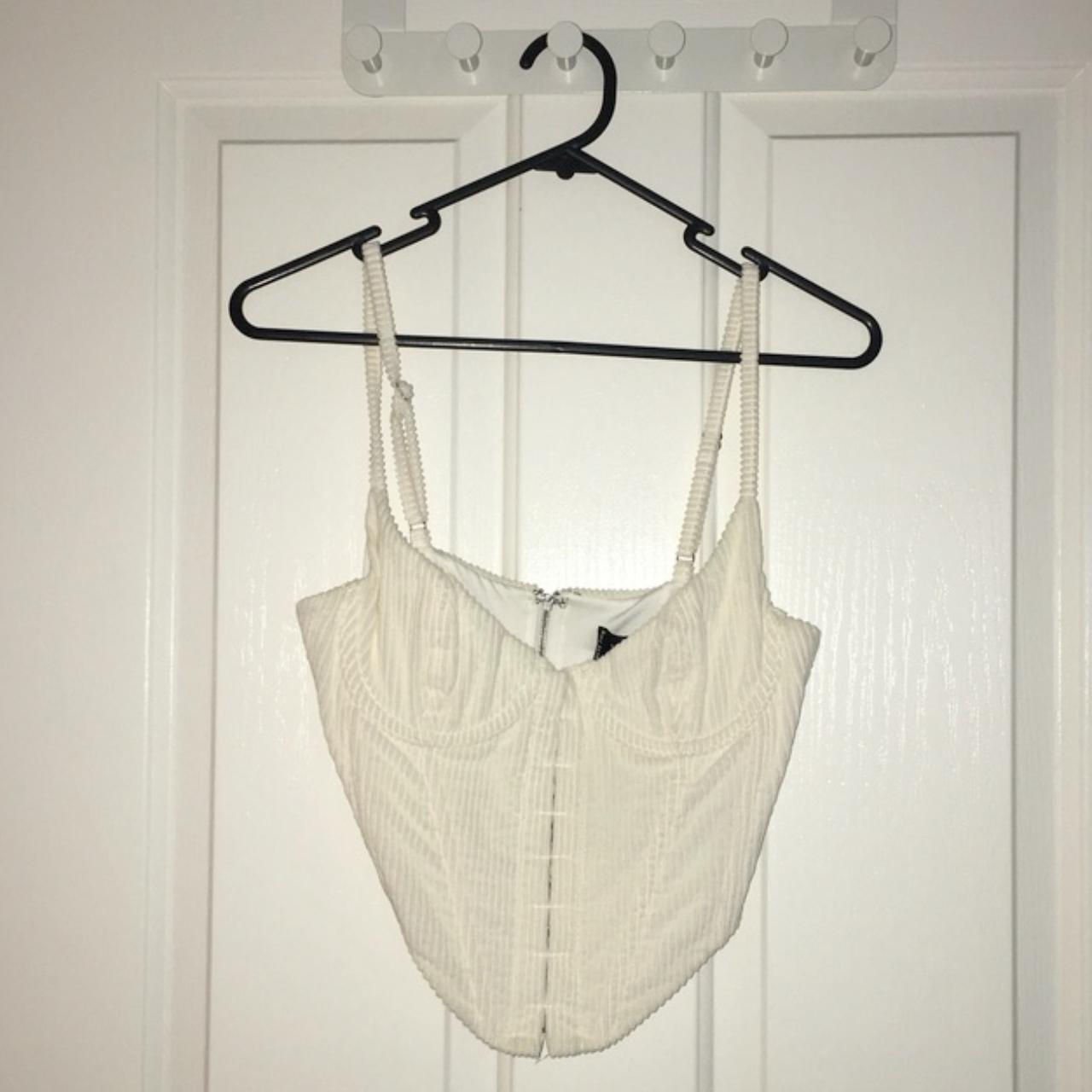 White Fox Boutique No Shade Corduroy Bustier Off... - Depop