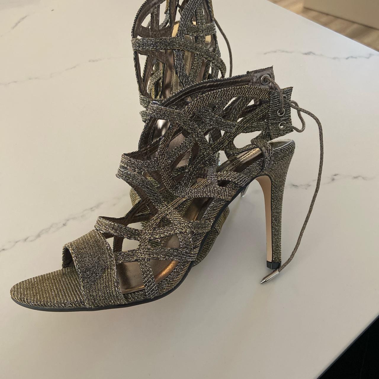 Dorothy Perkins Women's Gold and Silver Sandals | Depop