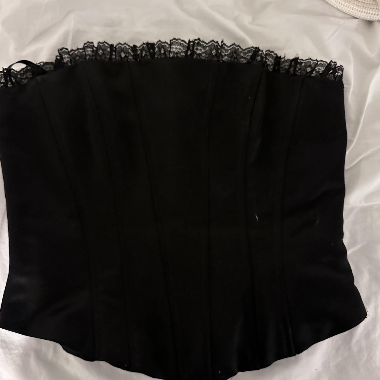 super cute black corset top perfect for going out... Depop
