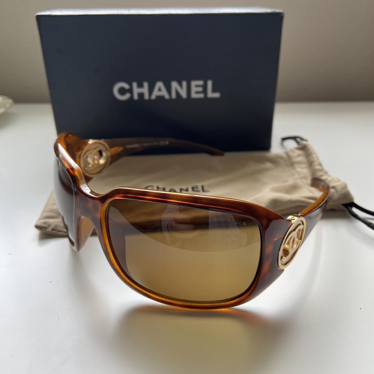 Authentic vintage Chanel sunglasses. Oversized - Depop