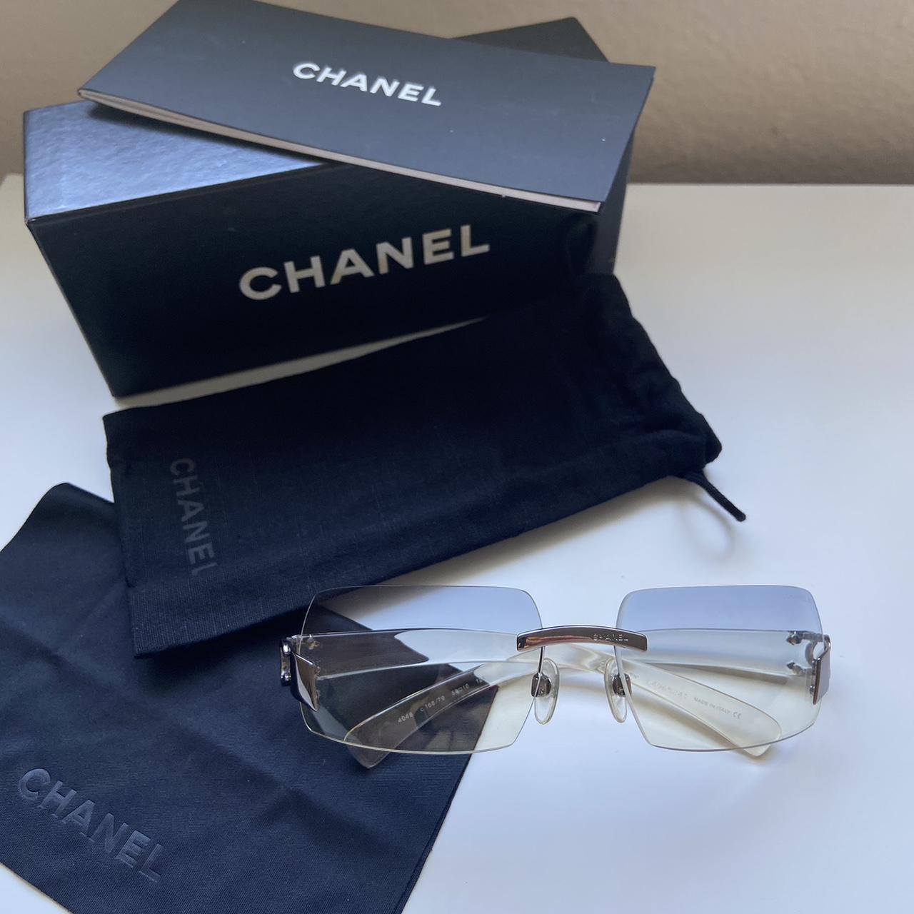 Authentic vintage Chanel CC sunglasses. Gradient - Depop