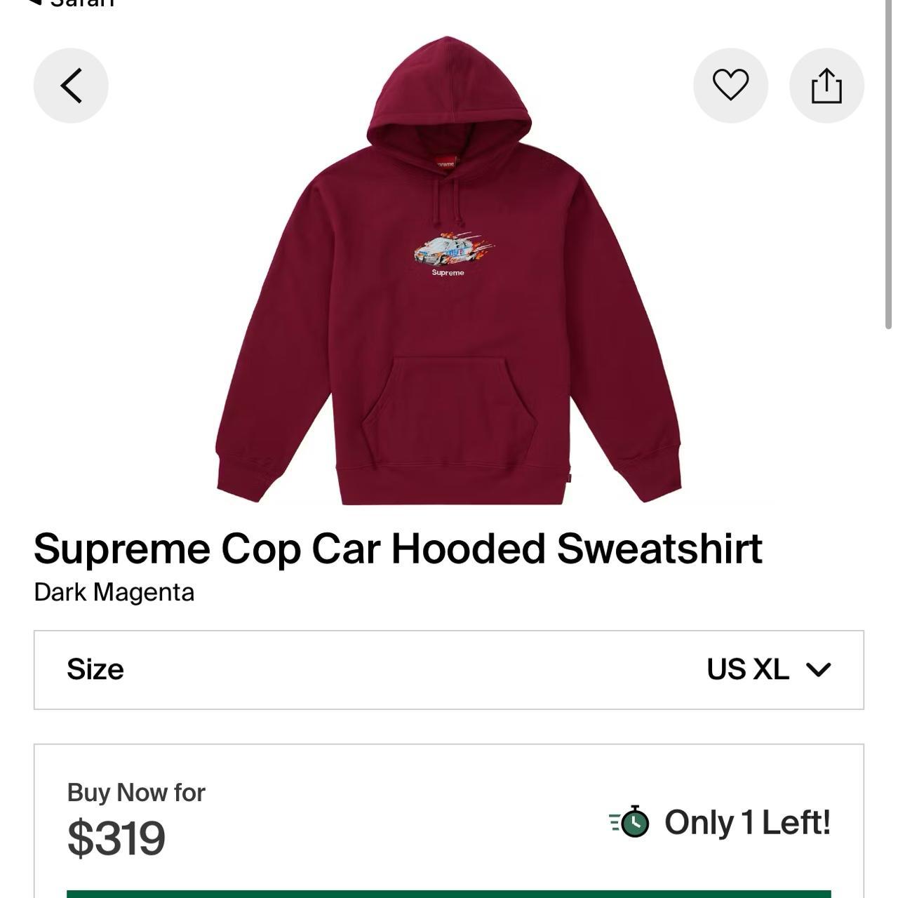 ね*る様 supreme cop car Hooded Sweatshirt Supreme Cop Car Hooded Sweatshirt (FW19) - $158