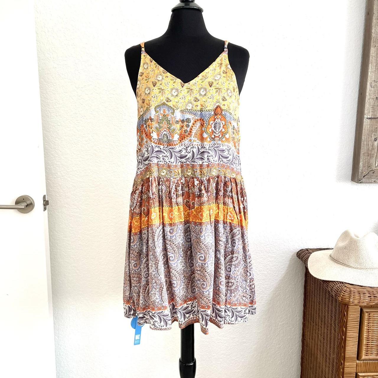 Cupshe Women's Orange and Yellow Dress Depop