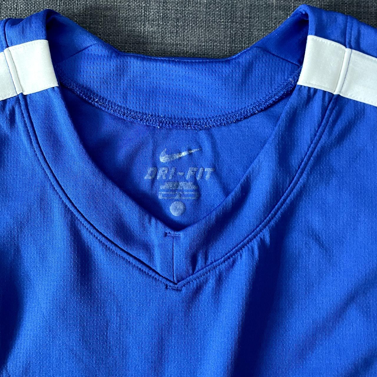 Nike Dri-Fit Blue Jersey Royal blue / White Free... - Depop