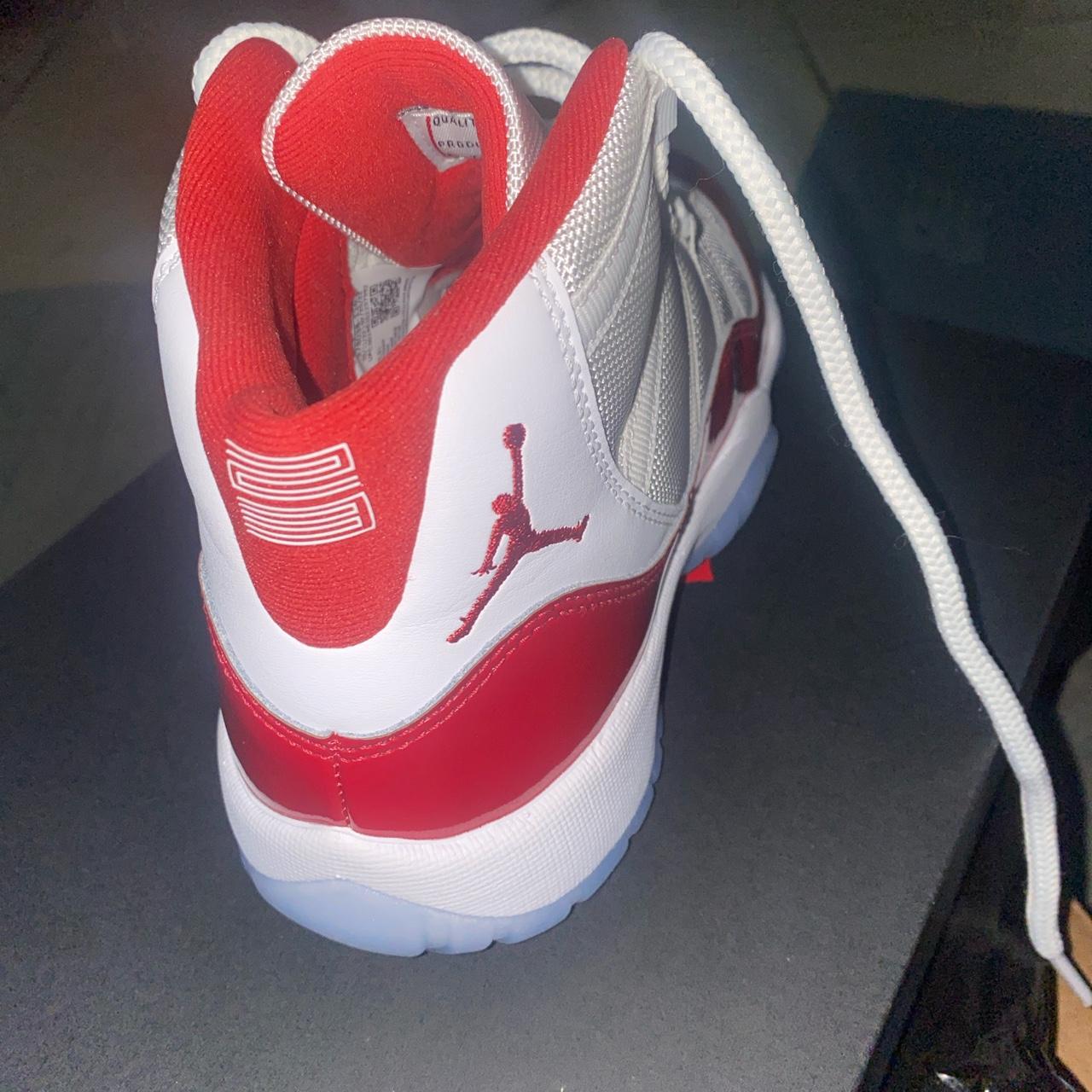 Jordan Red and White Trainers | Depop