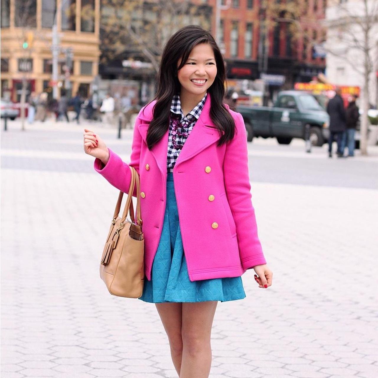 J crew sale fuchsia coat