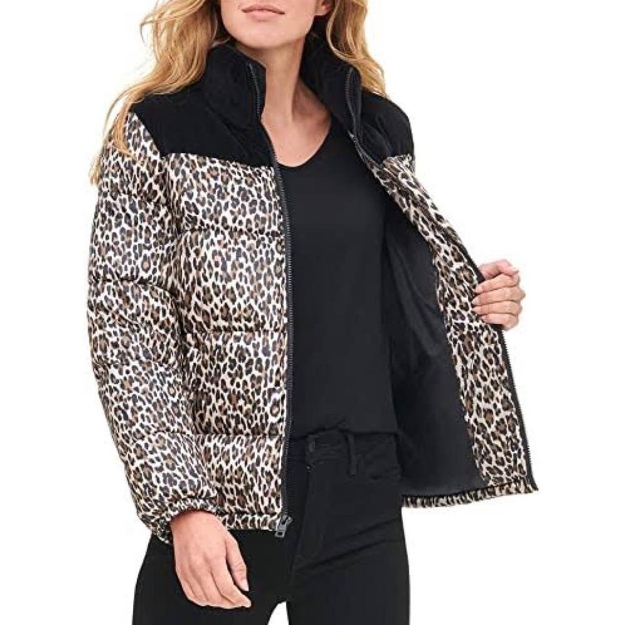 LEVI’S Mixed Leopard Puffer Jacket Color Black... Depop