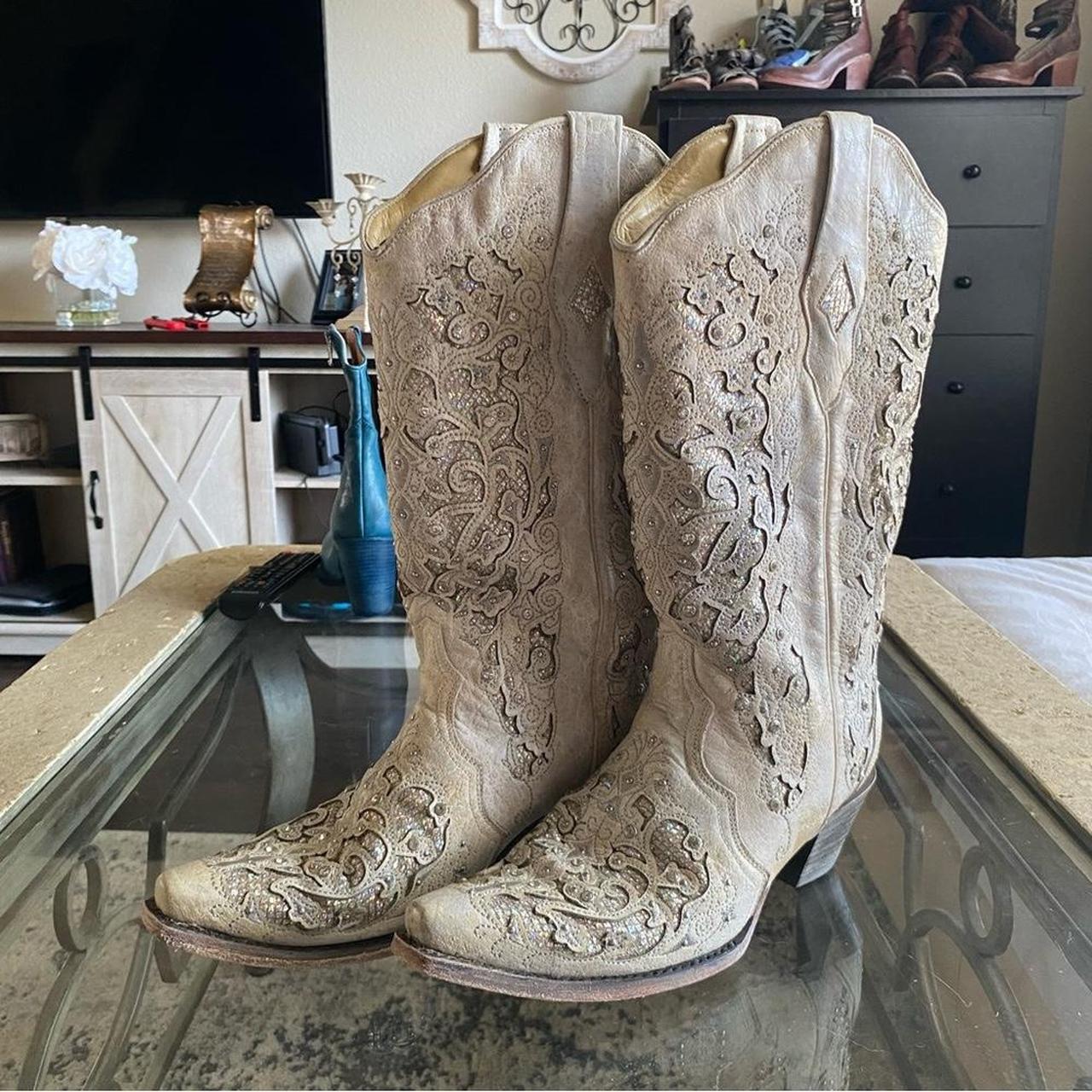 CORRAL Women s Glitter Inlay Western Boots Color Depop