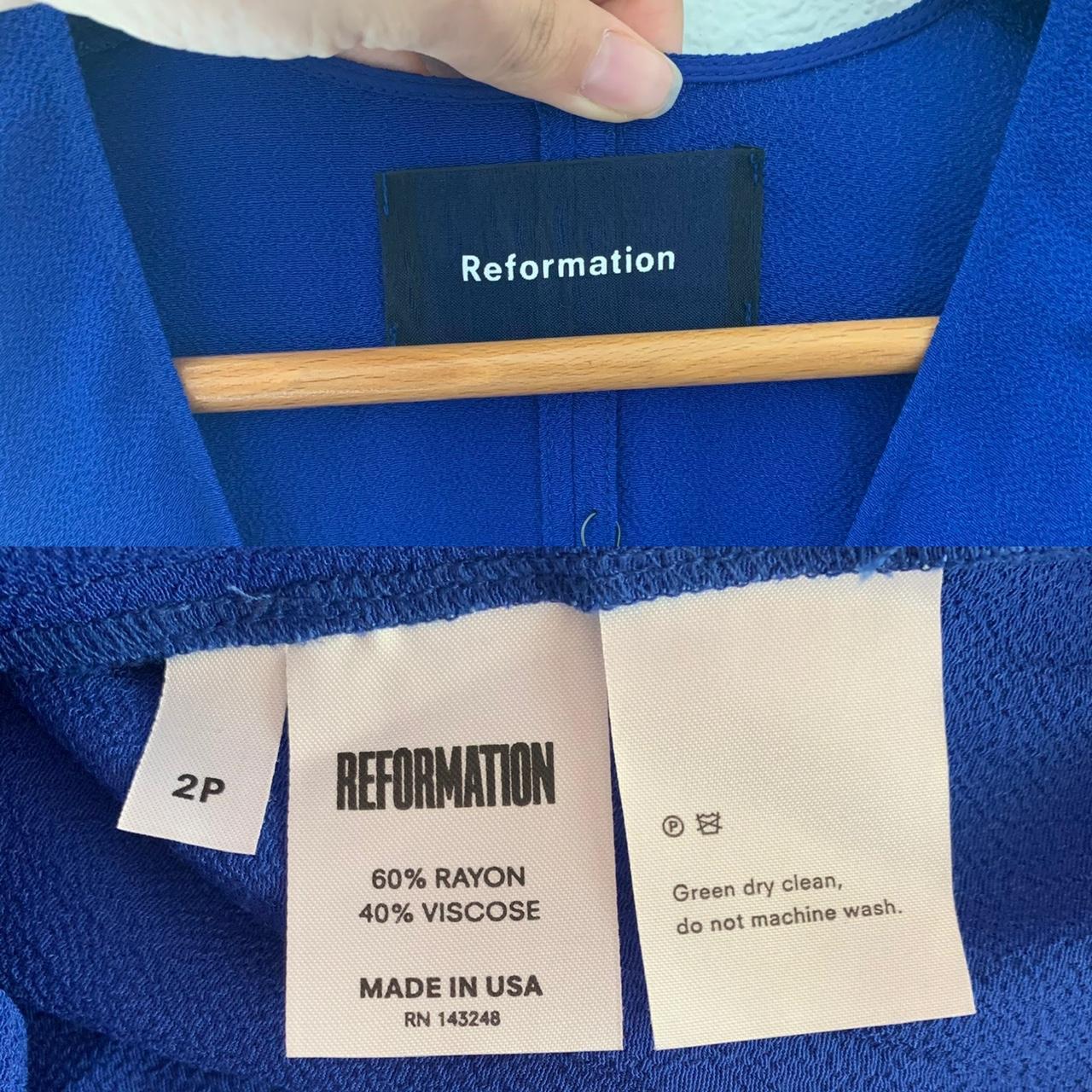 NWT selling Reformation Petites Westport Dress in Size 2 Cobalt Hi Low