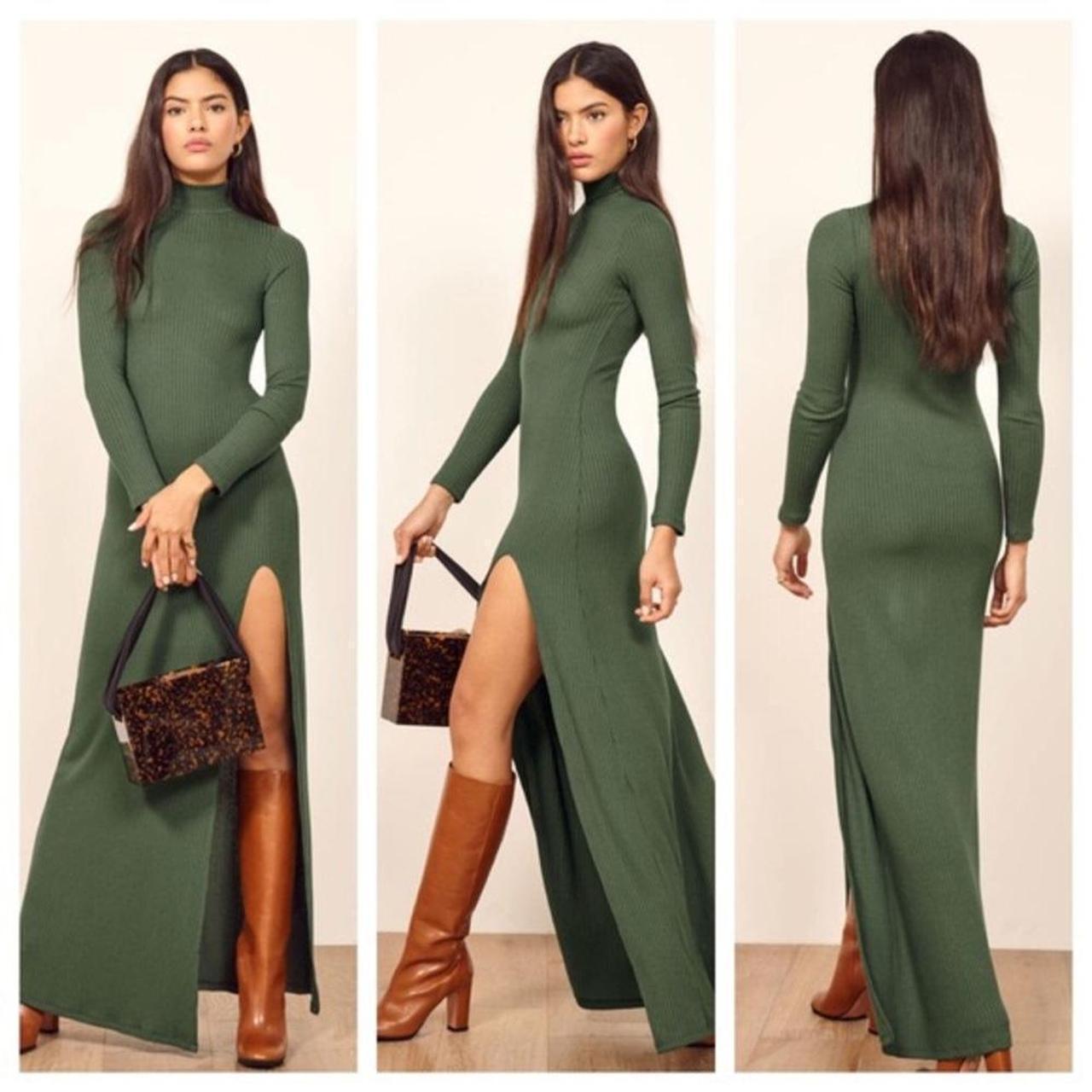 REFORMATION Albee Maxi Dress Color Sage Size Depop