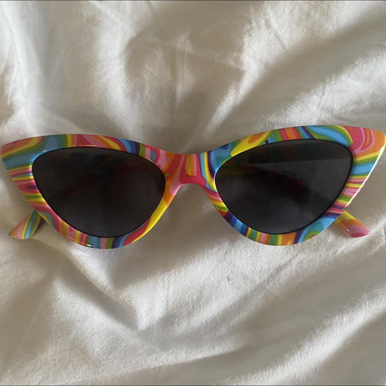 Rainbow cat eyed sunglasses rainbow sunglasses... Depop