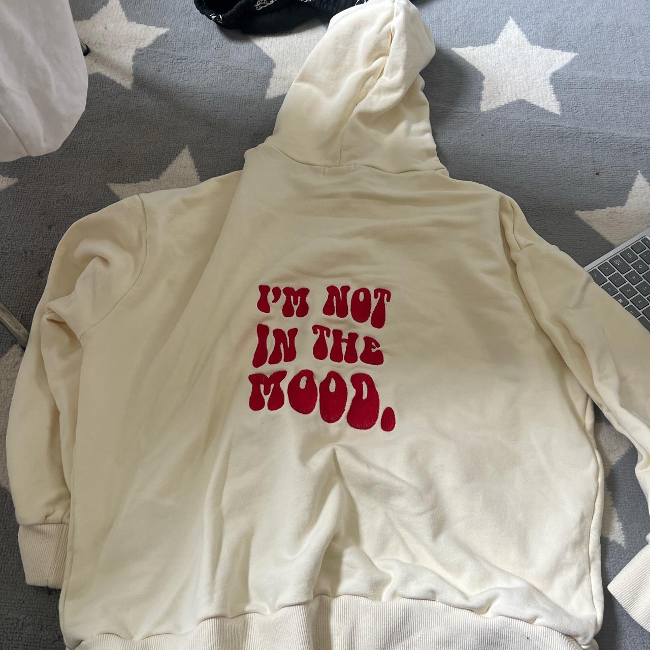 cute cream oversized hoodie with cute saying on the... - Depop