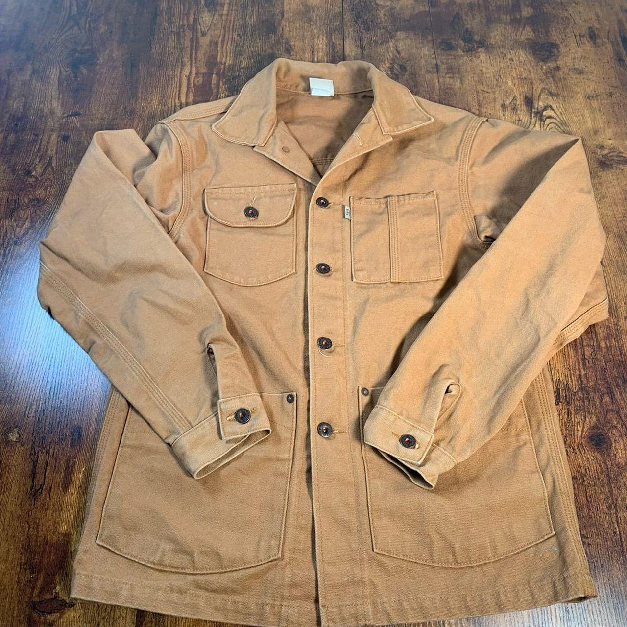 Railcar Fine Goods Chore Coat in Brown Duck Canvas... - Depop